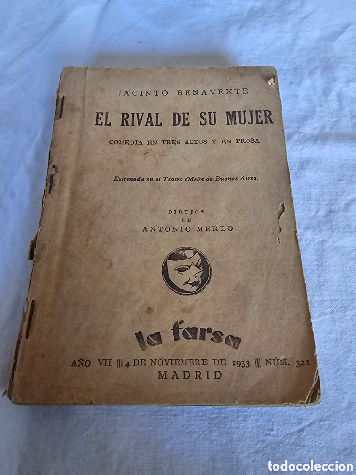 Libros antiguos: EL RIVAL DE SU MUJER ,JACINTO BENVENTE ,1&ordf; EDICION 1933 - Foto 1