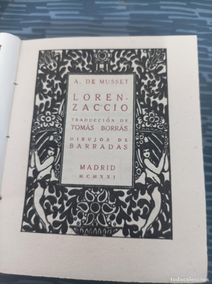 Libros antiguos: LORENZACCIO,A.DE MUSSET,1921,241 PAGINAS. - Foto 1