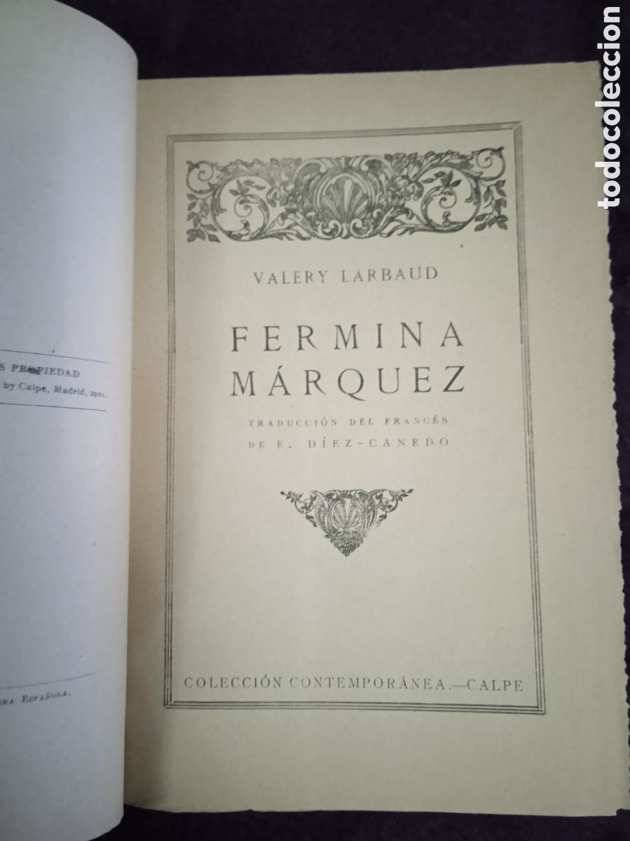 Libros antiguos: FERMINA MARQUEZ. / VALERY LARBAUD - MADRID 1921 - Foto 2