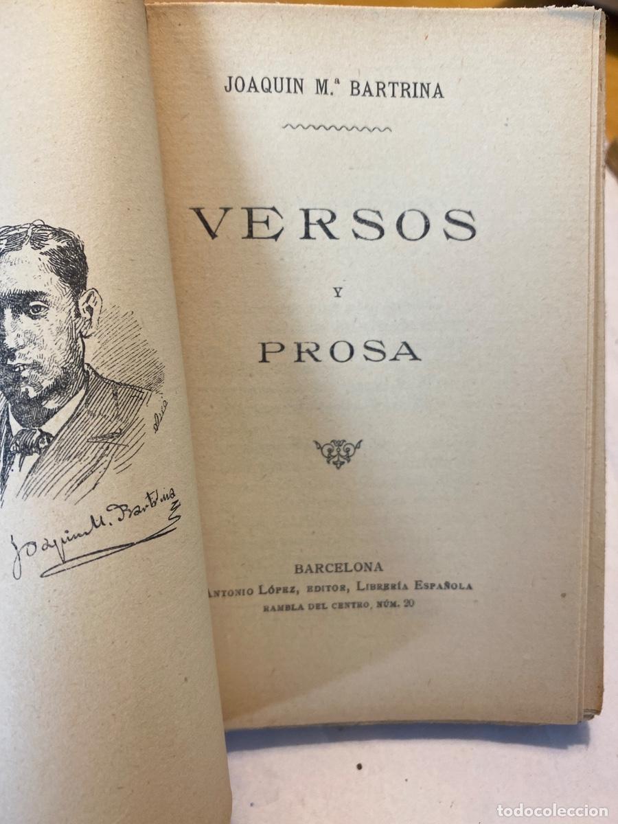 Libros antiguos: VERSOS Y PROSA . JOAQUIN BARTRINA . COLECCION DIAMANTE. - Foto 2