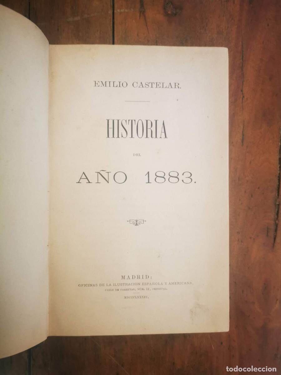 Libros antiguos: CASTELAR, Emilio. Historia del a&ntilde;o 1883 - Foto 2