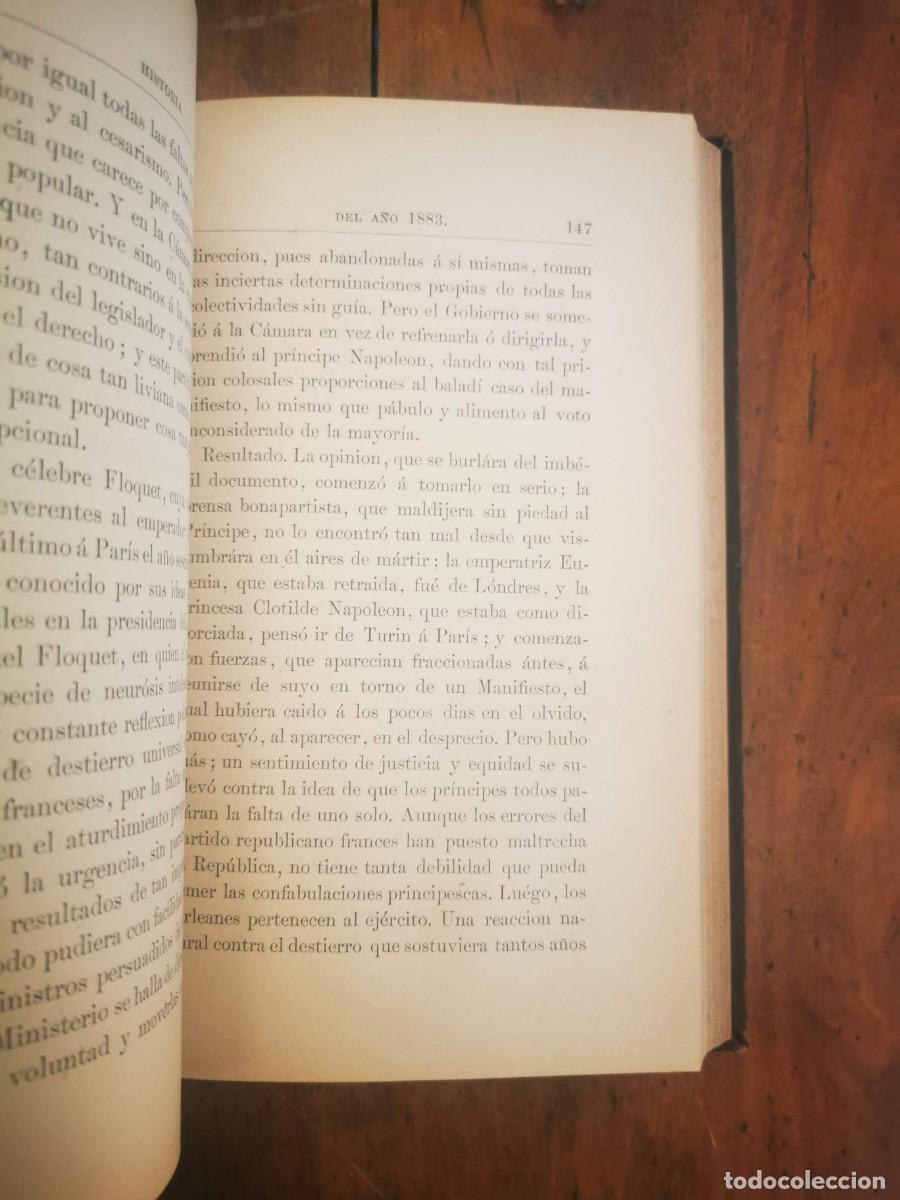 Libros antiguos: CASTELAR, Emilio. Historia del a&ntilde;o 1883 - Foto 6