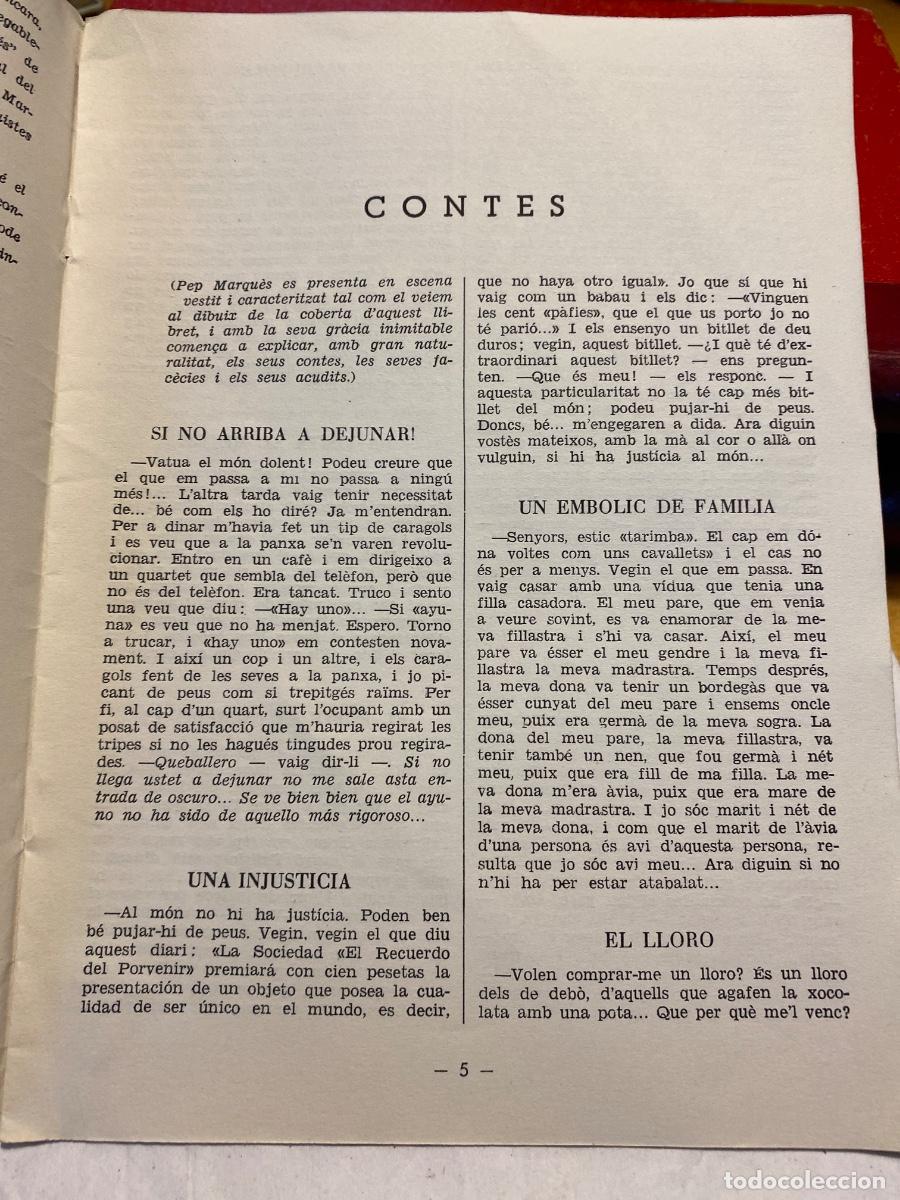 Libros antiguos: CONTES I ACUDITS DEN PEP MARQUES - Foto 2