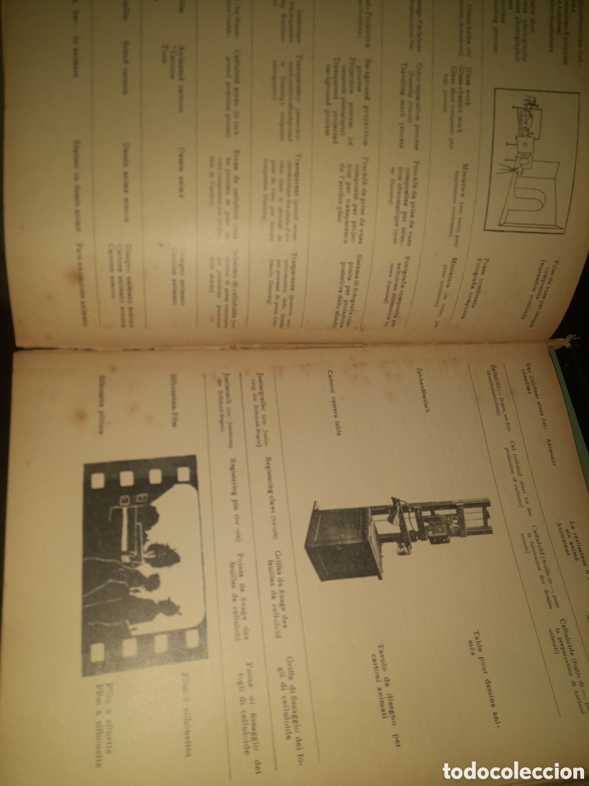 Libros antiguos: Diccionario del cinemat&oacute;grafo en 4 idiomas - Foto 8