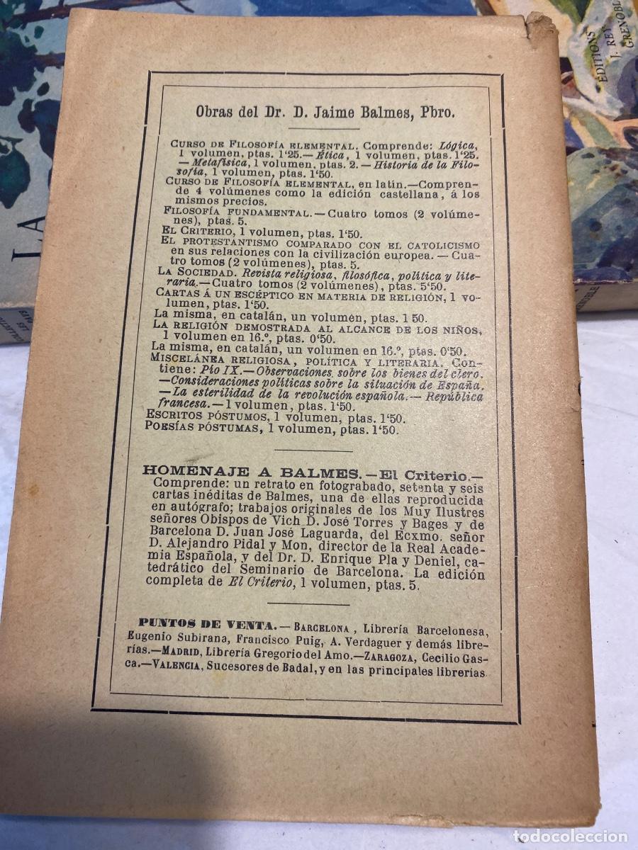 Libros antiguos: EL CRITERIO . JAIME BALMES 1910 - Foto 7