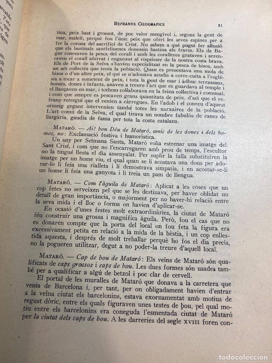 Libros antiguos: REFRANYS GEOGRAFICS JOAN AMADES 1938 - Foto 3