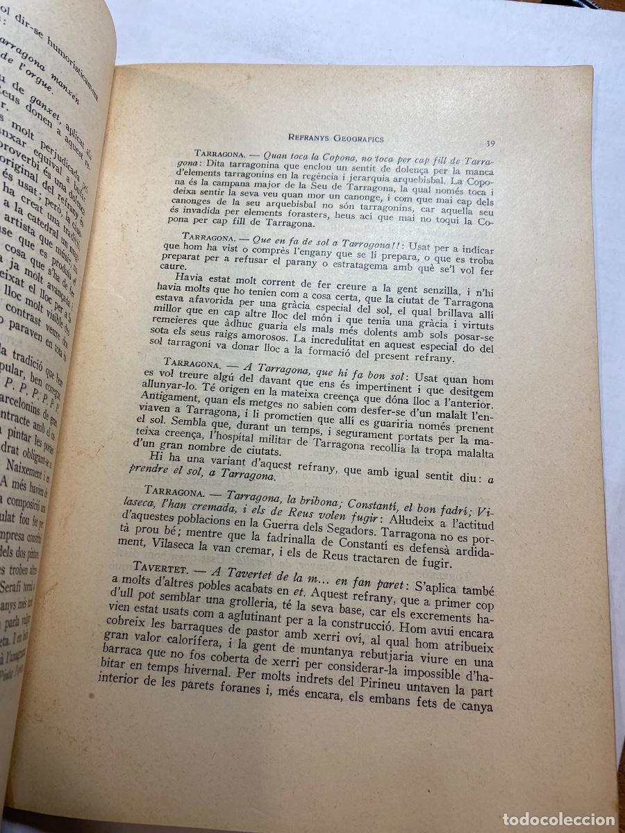 Libros antiguos: REFRANYS GEOGRAFICS JOAN AMADES 1938 - Foto 4