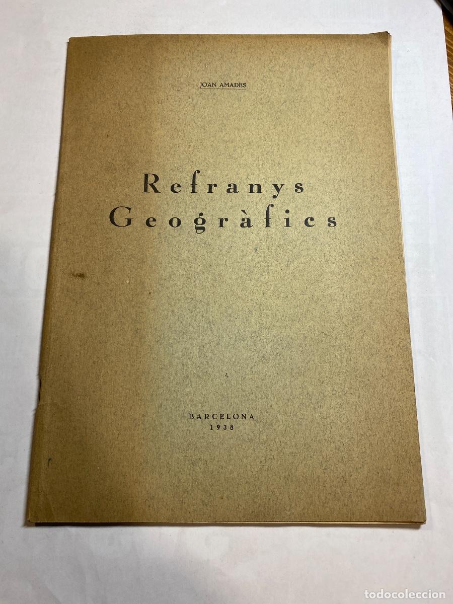Libros antiguos: REFRANYS GEOGRAFICS JOAN AMADES 1938 - Foto 1