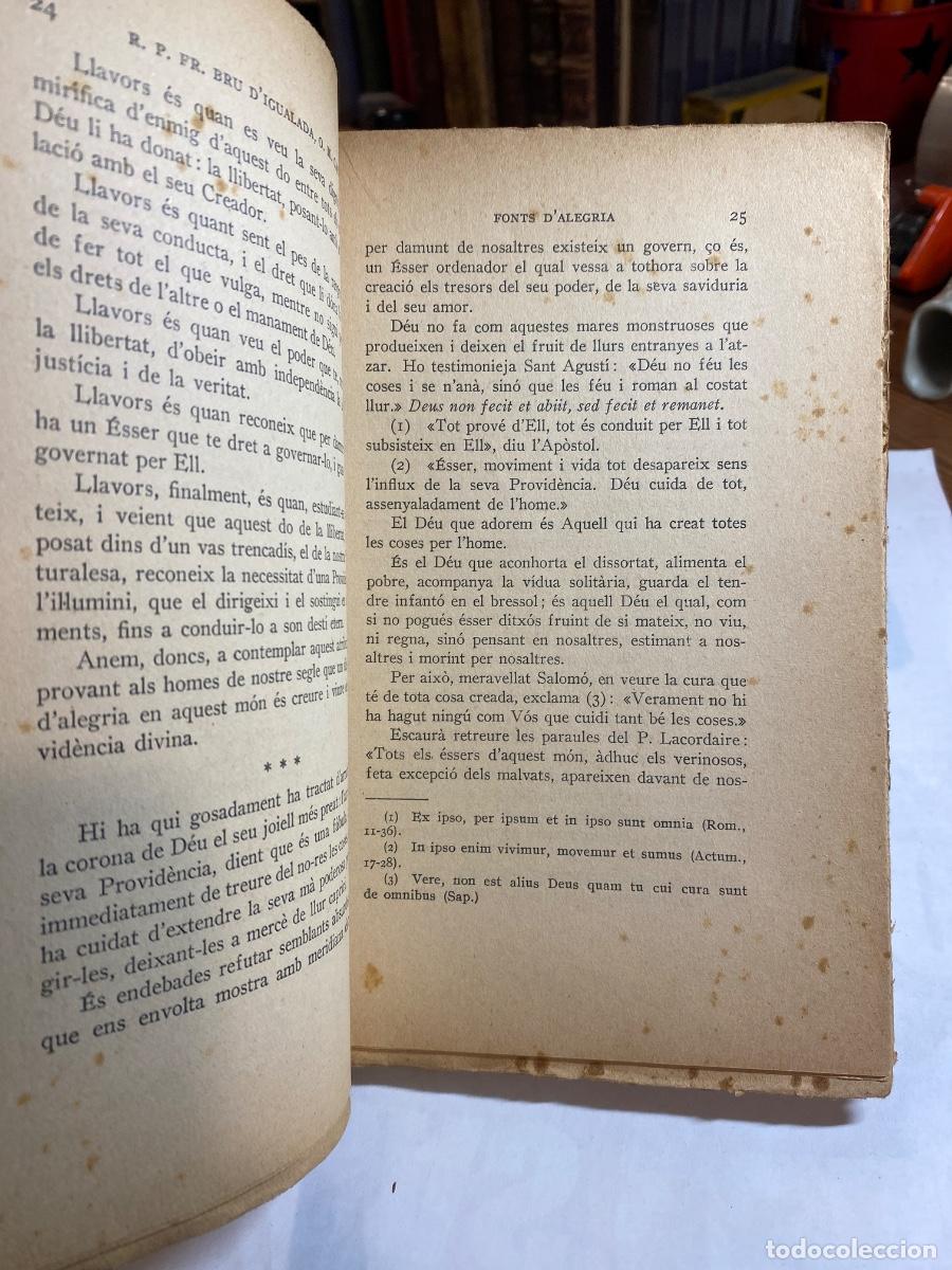 Libros antiguos: FONTS DALEGRIA. FR BRU DIGUALDA 1931 - Foto 3
