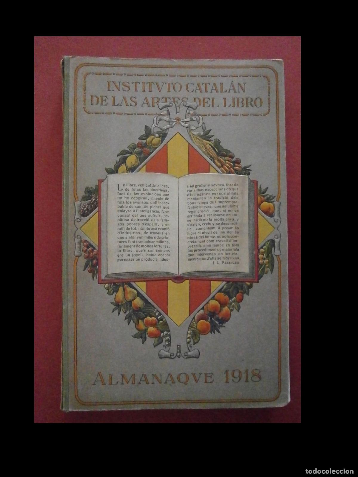 Libros antiguos: Almanaque del Instituto Catal&aacute;n de las Artes del Libro para 1918 - Foto 1