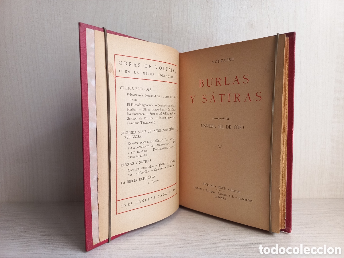 Libros antiguos: Burlas y s&aacute;tiras. Voltaire. Antonio Roch Editor. - Foto 5