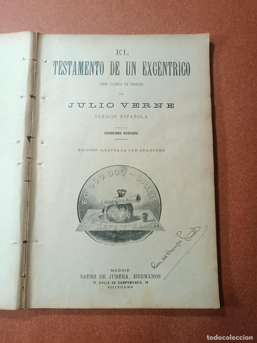 Libros antiguos: JULIO VERNE - EL TESTAMENTO DE UN EXCENTRICO - OBRA COMPLETA - Foto 2