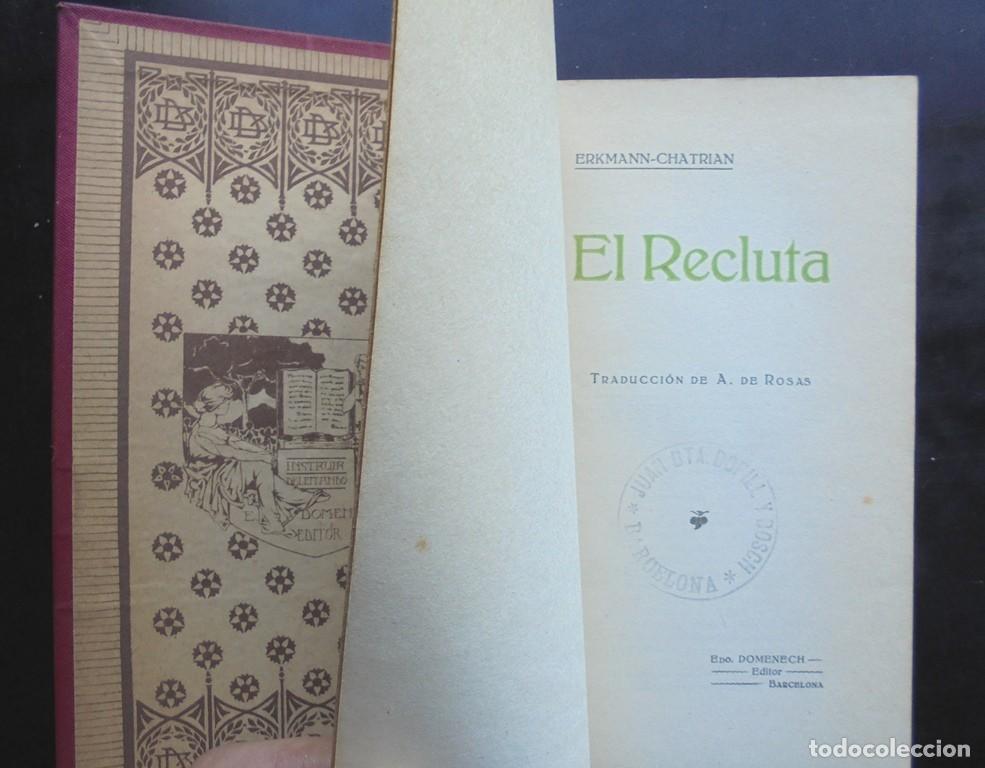 Libros antiguos: El recluta Erkmann-Chatrian ca. 1900 Edo. Dom&egrave;nech, editor, Barcelona - Foto 2