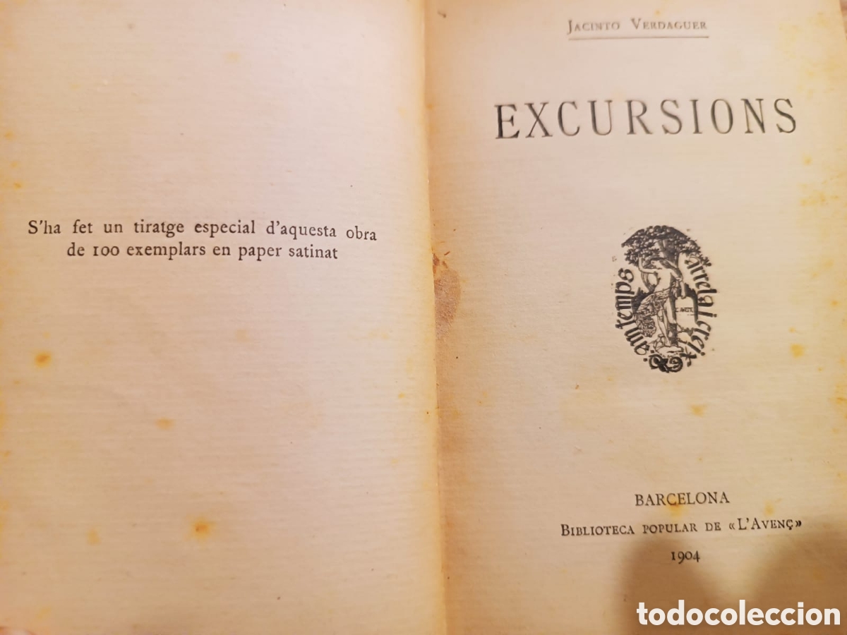 Libros antiguos: Excursiones i Viatges, Jacint Verdaguer - Foto 2