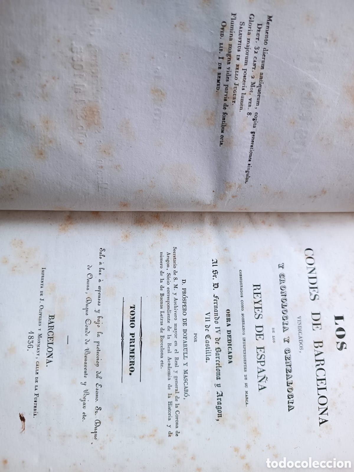Libros antiguos: Los Condes de Barcelona Vindicados - Foto 2
