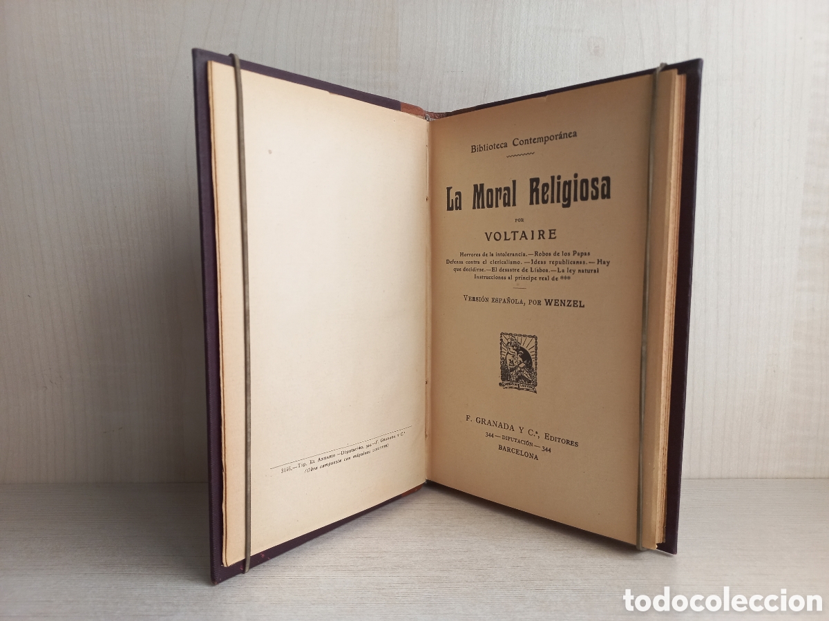 Libros antiguos: La moral religiosa. Voltaire. Granada y C&iacute;a Editores. - Foto 6
