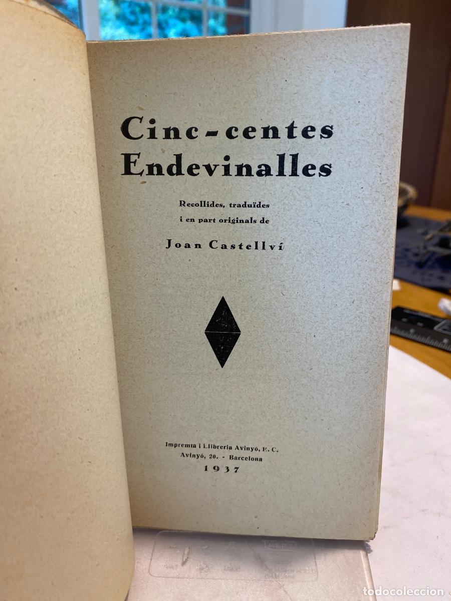 Libros antiguos: 500 ENDEVINALLLES JOAN CASTELLVI. 1937 - Foto 2