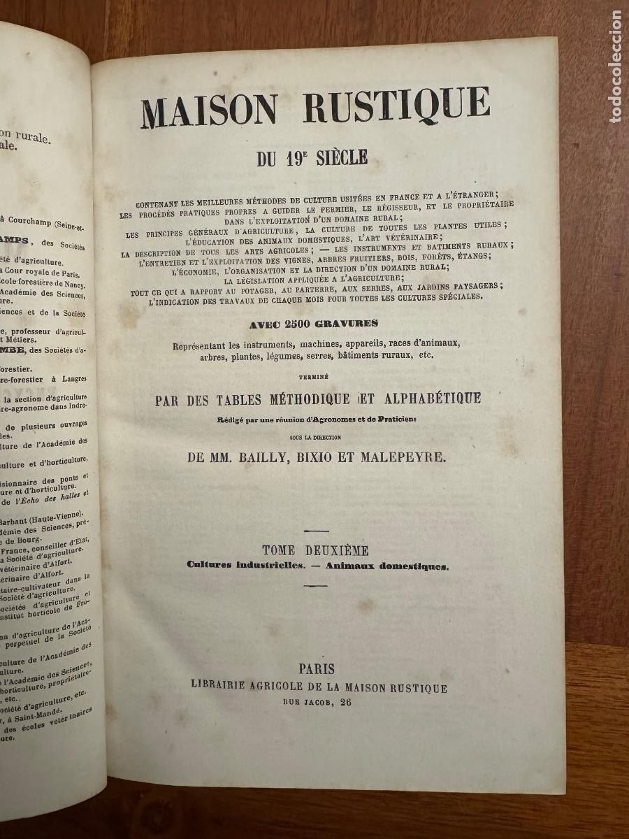 Libros antiguos: Maison Rustique du 19 si&egrave;cle. Tomos 2 y 3 Par&iacute;s - Foto 9