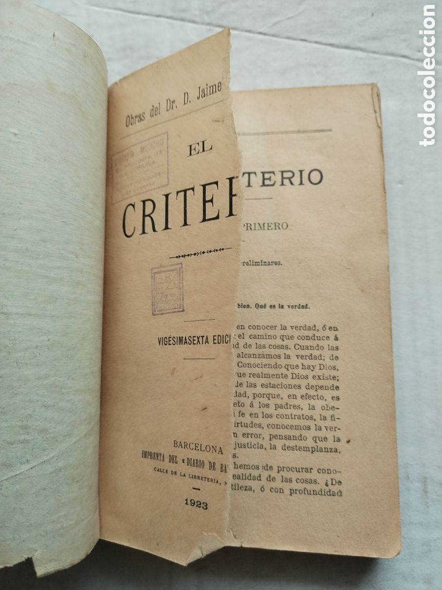Libros antiguos: EL CRITERIO/JAIME BALMES - Foto 2