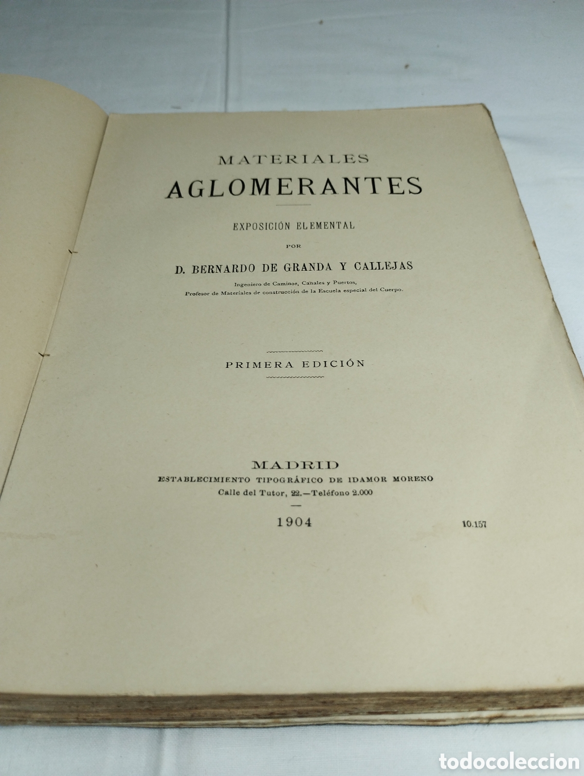 Libros antiguos: Aglomerantes. Bernardo de Granda, 1904 - Foto 2