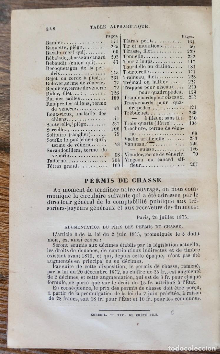 Libros antiguos: TRAITE DE LA CHASSE -RENE ET LIERSEL-1875 - Foto 4