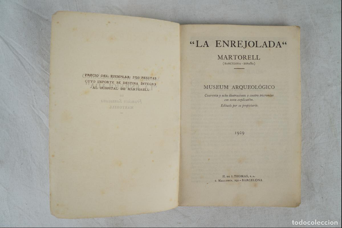Libros antiguos: Museum Arqueol&oacute;gico &ldquo;La Enrajolada&rdquo;. 1929 - Foto 2