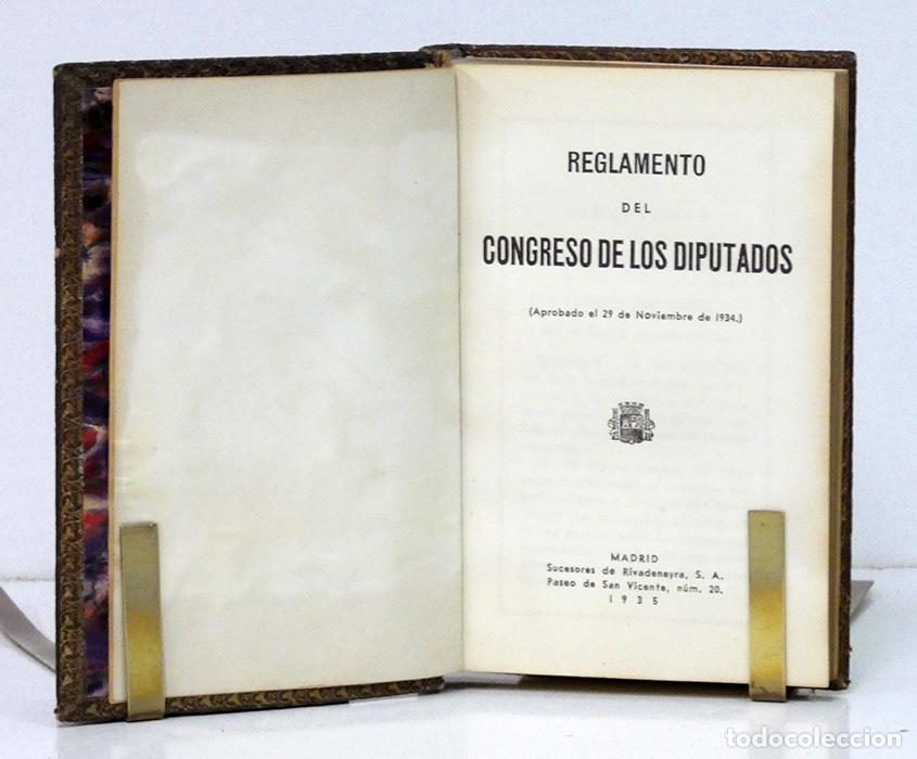 Libros antiguos: REGLAMENTO DEL CONGRESO DE LOS DIPUTADOS. 1935 - Foto 2