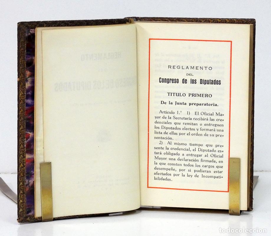 Libros antiguos: REGLAMENTO DEL CONGRESO DE LOS DIPUTADOS. 1935 - Foto 3