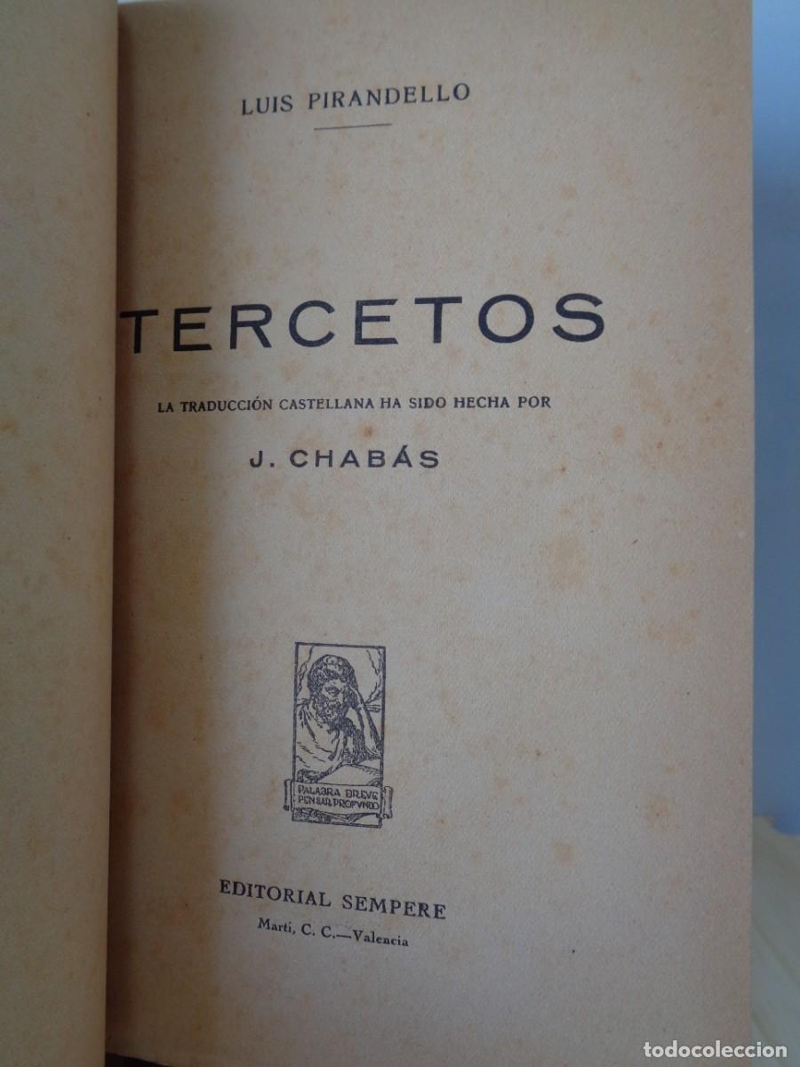 Libros antiguos: &iexcl;# TERCETOS. = NOVELAS DE LUIS PIRANDELLO. = ( C.1925.) #! C-20. - Foto 5