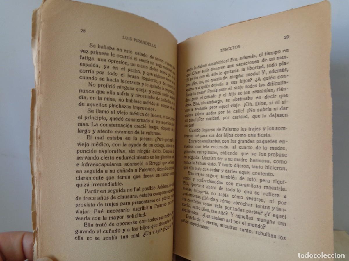 Libros antiguos: &iexcl;# TERCETOS. = NOVELAS DE LUIS PIRANDELLO. = ( C.1925.) #! C-20. - Foto 9