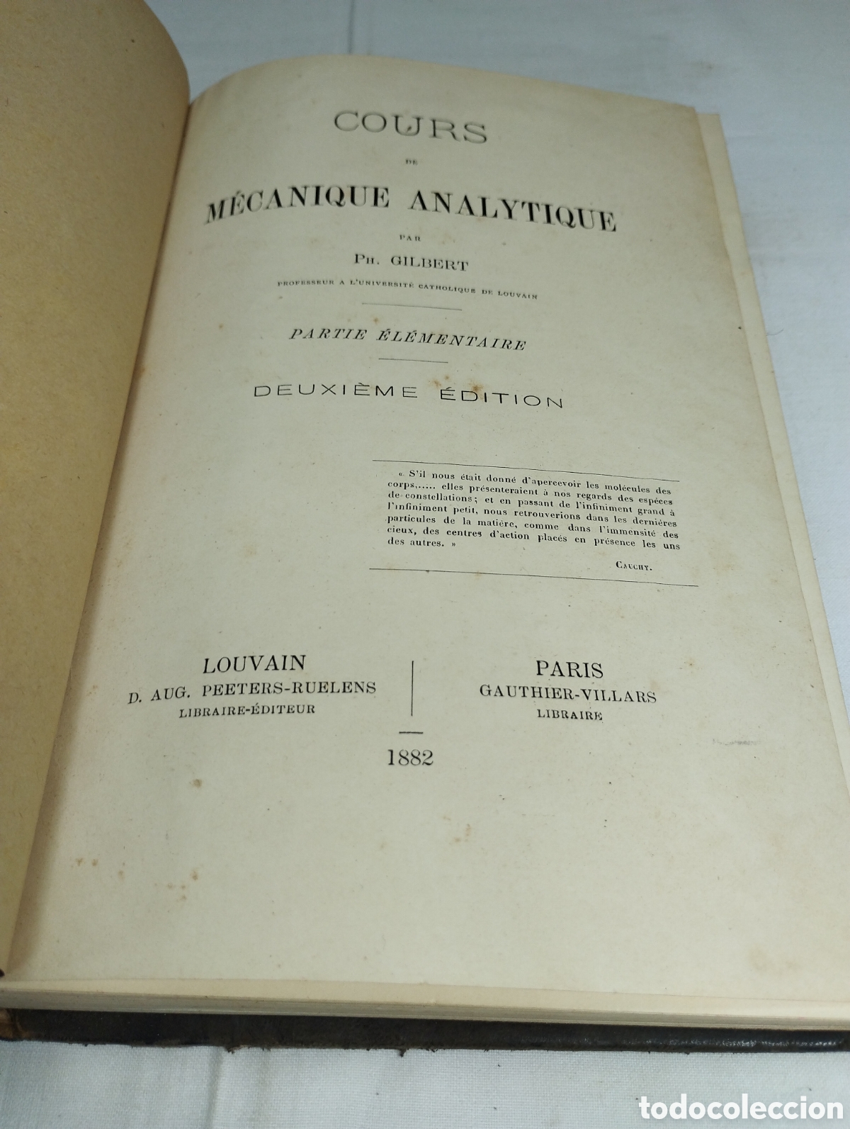 Libros antiguos: Cours de m&eacute;canique analytique. Ph. Gilbert, 1882 - Foto 2