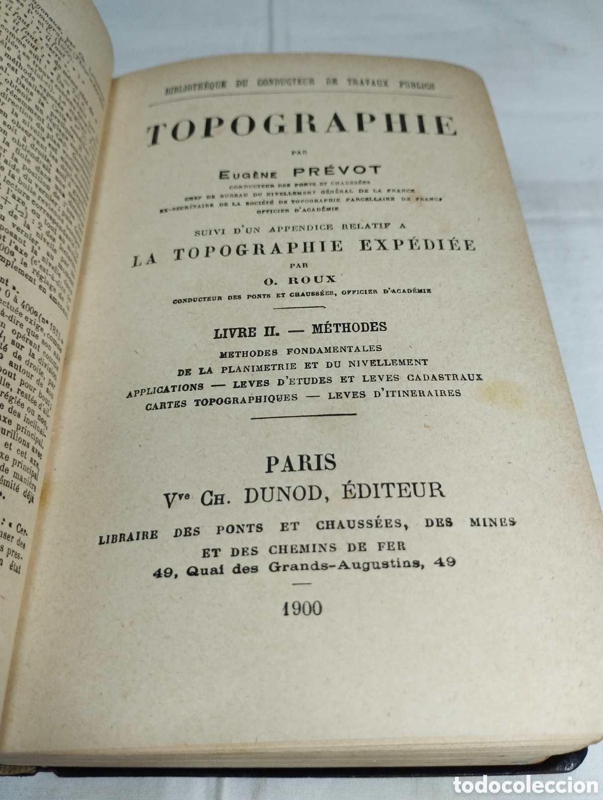 Libros antiguos: Topographie. Methodes. Eug&eacute;ne Pr&eacute;vot, 1900 - Foto 2