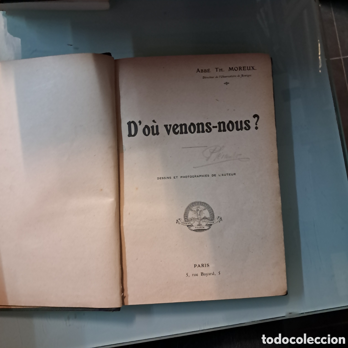 Libros antiguos: Abbe Moreux Dou venons nous, Paris - Foto 2