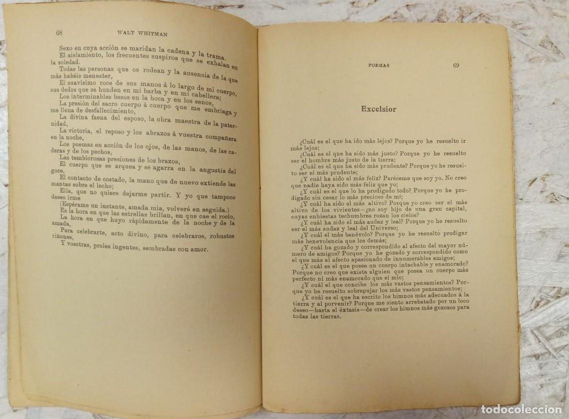 Libros antiguos: POEMAS - WALT WHITMAN (1910)(T) - - Foto 2