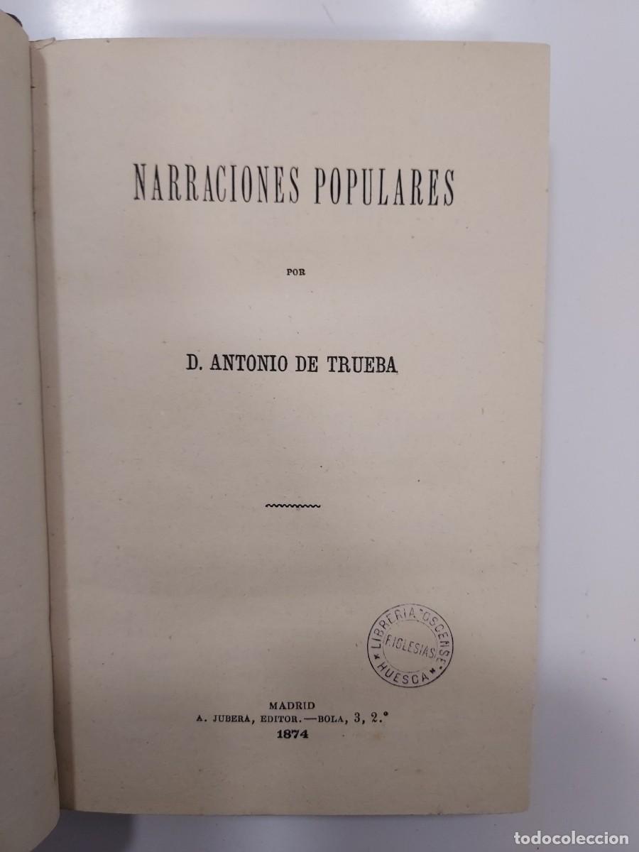 Libros antiguos: NARRACIONES POPULARES. Antonio de Trueba. 1874 - Foto 7