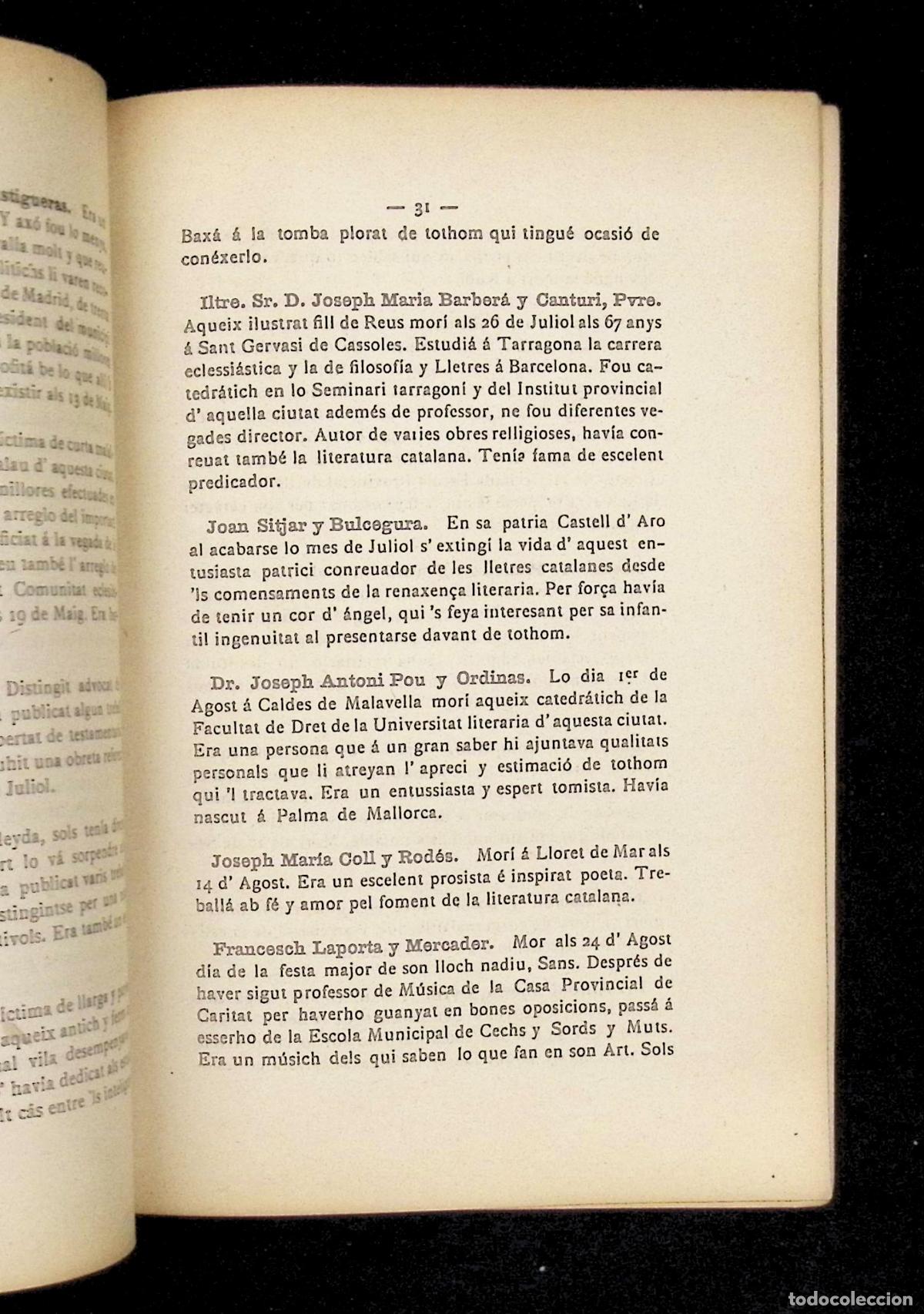 Libros antiguos: CALENDARI CATAL&Agrave; PER A LANY 1901. - Foto 4