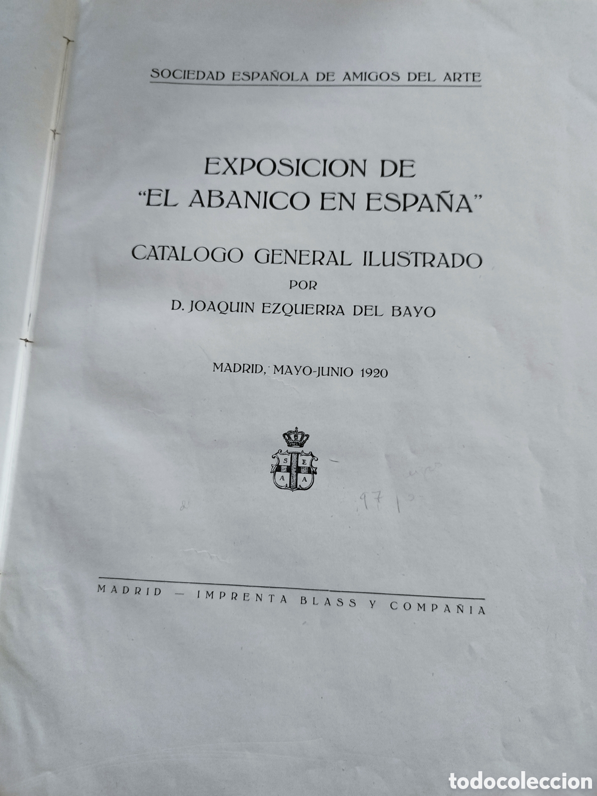 Libros antiguos: Libro EXPOSICI&Oacute;N DE EL ABANICO EN ESPA&Ntilde;A&rdquo; - Foto 3
