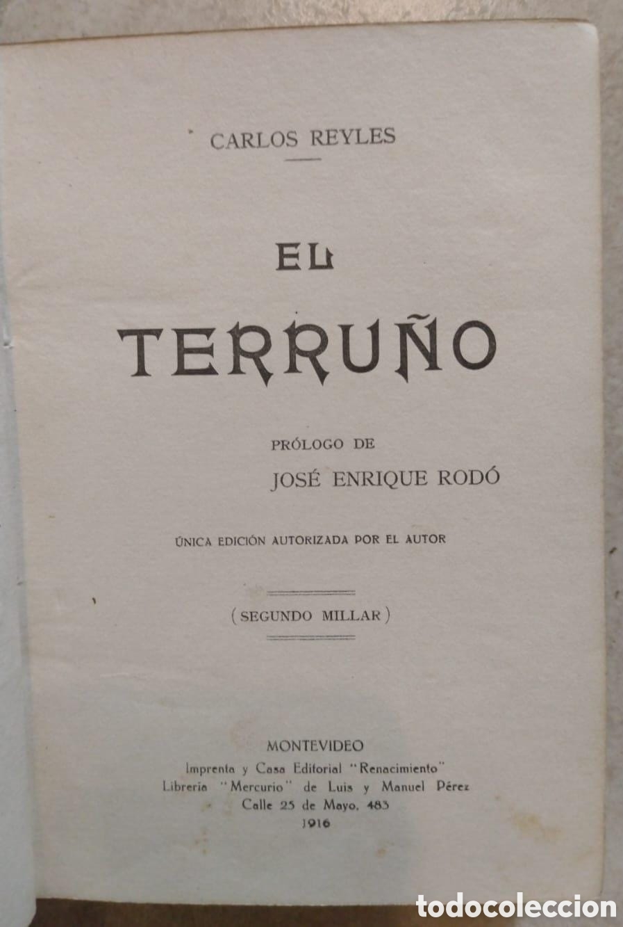 Libros antiguos: Carlos Reyles. El Terru&ntilde;o. Primera edici&oacute;n, 1916. - Foto 1