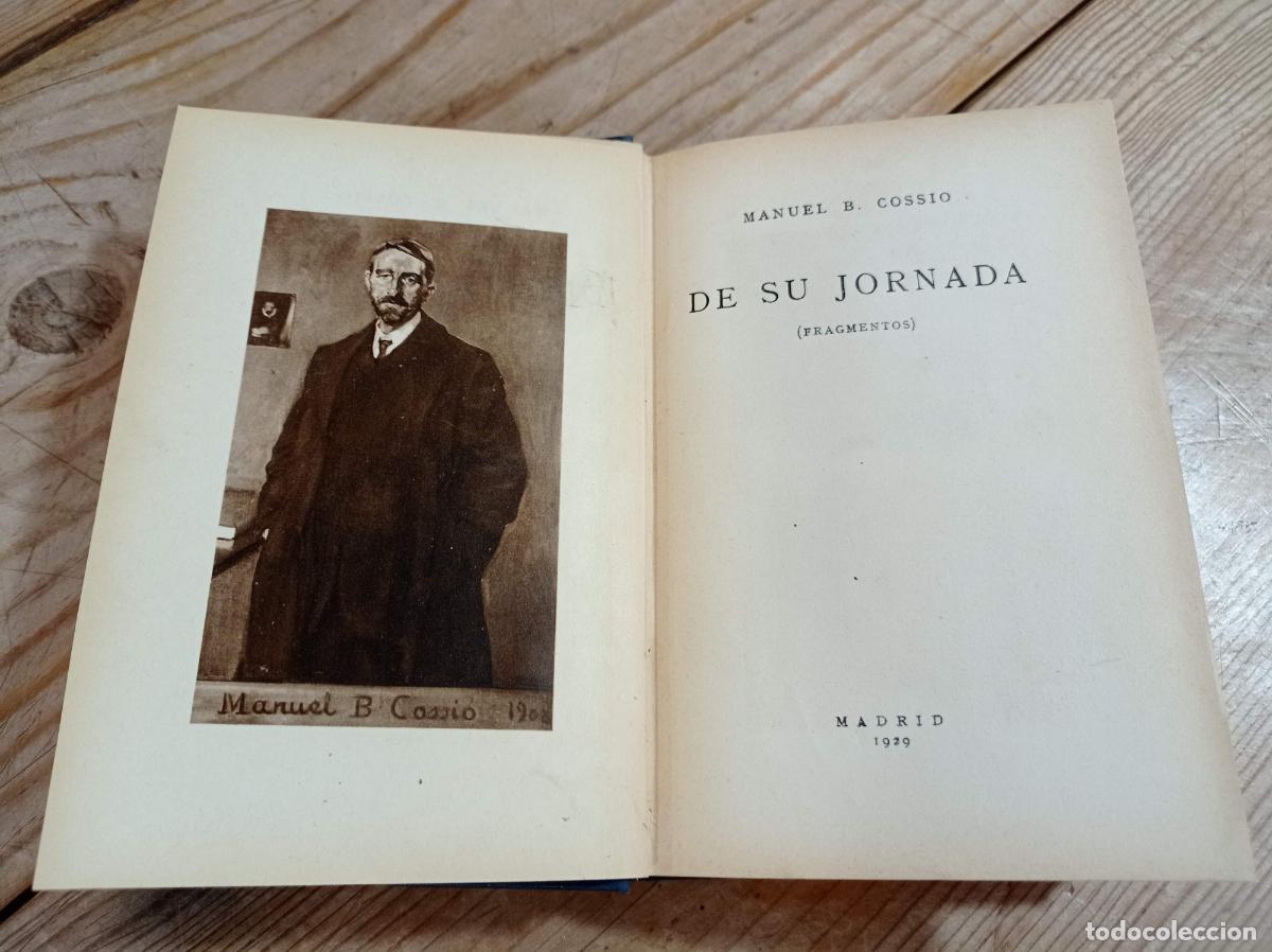 Libros antiguos: 1929 - MANUEL B. COSSIO. De su jornada (fragmentos) - Foto 2
