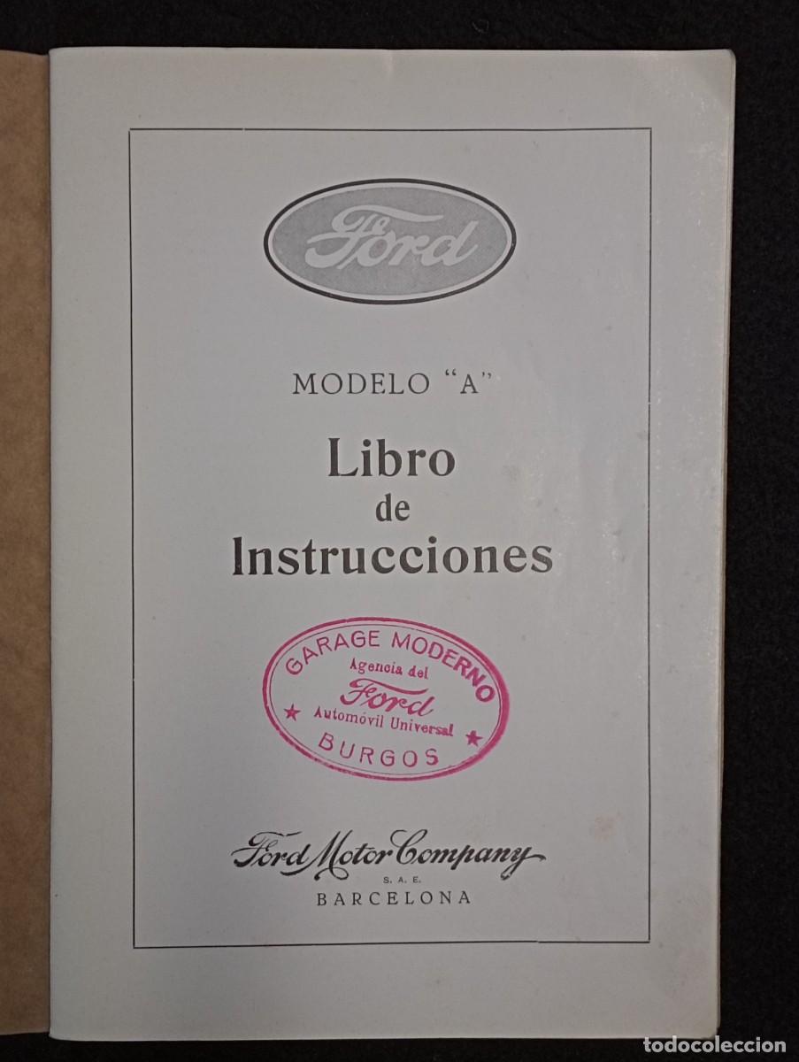 Libros antiguos: Libro Instrucciones FORD-A. En castellano. 1928. - Foto 3