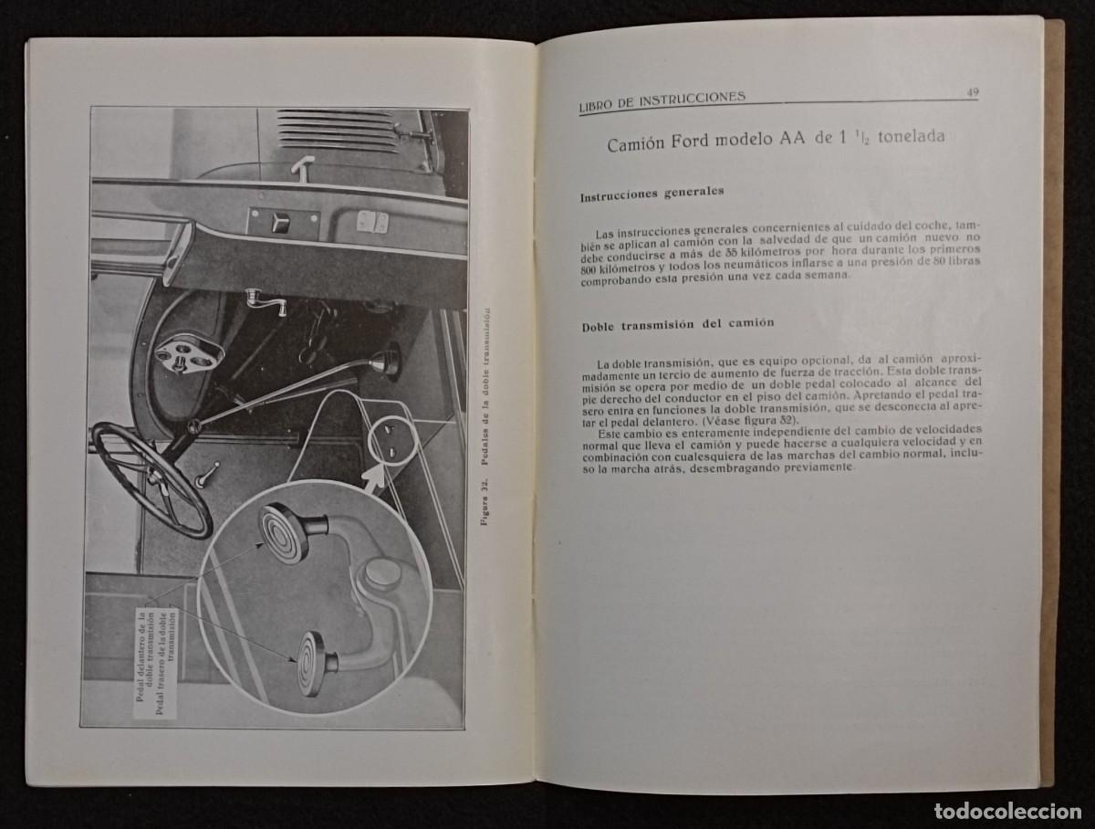 Libros antiguos: Libro Instrucciones FORD-A. En castellano. 1928. - Foto 5