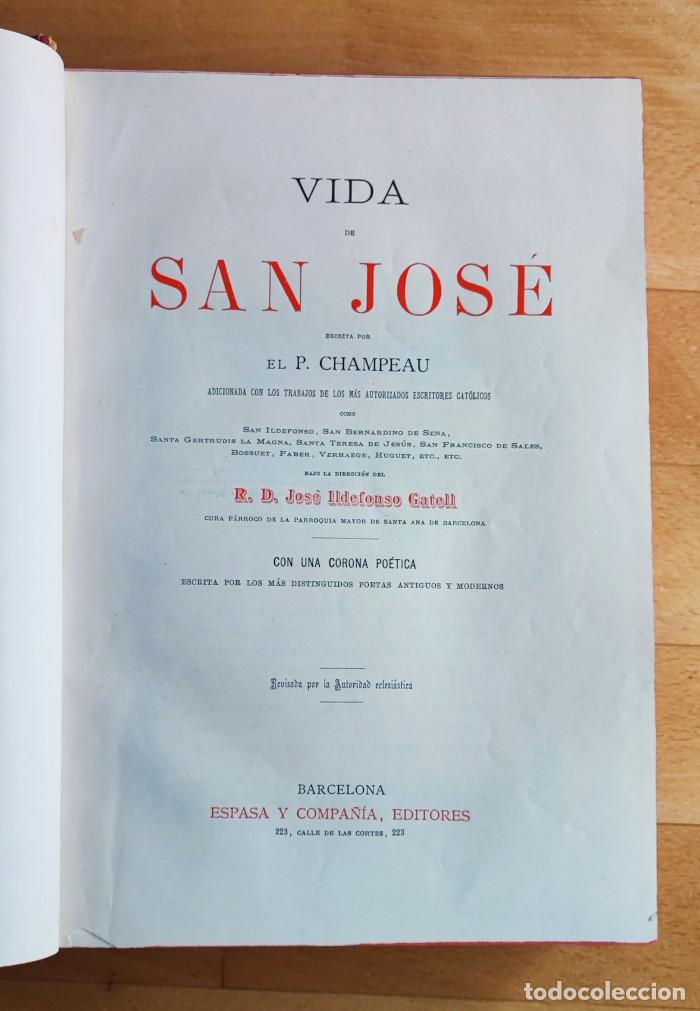 Libros antiguos: VIDA DE SAN JOS&Eacute; - P. Champeau - Foto 4