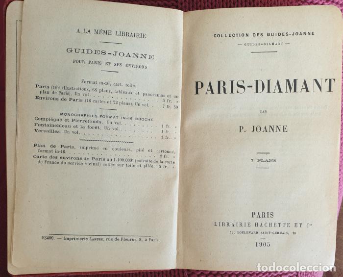 Libros antiguos: GUIDES JOANNE. PARIS-DIAMANT - VV.AA. - Foto 3