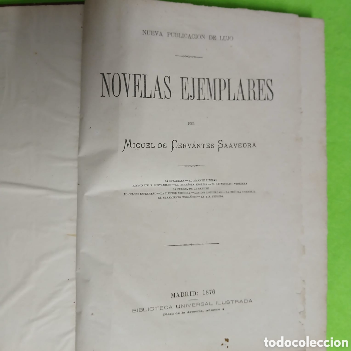 Libros antiguos: Novelas Ejemplares, 1876 ed. Lujo Cervantes - Foto 3
