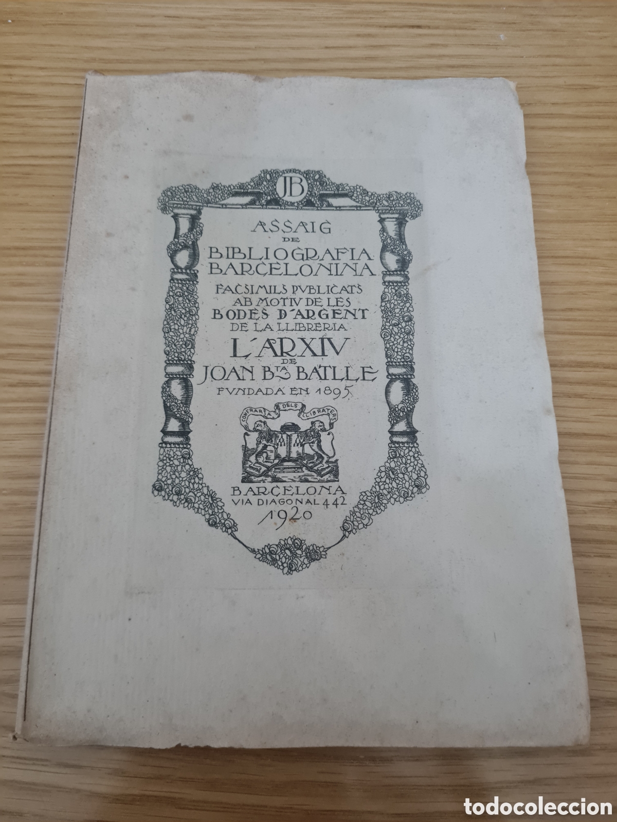 Libros antiguos: ASSAIG DE BIBLIOGRAFIA BARCELONINA 1920 - Foto 1