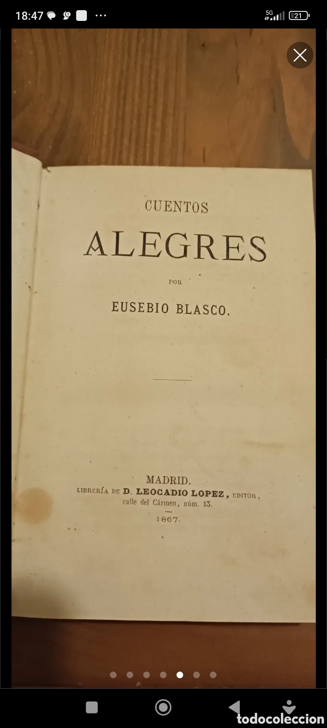 Libros antiguos: Cuentos Alegres. Eusebio Blasco. Libro antiguo 1867 - Foto 5