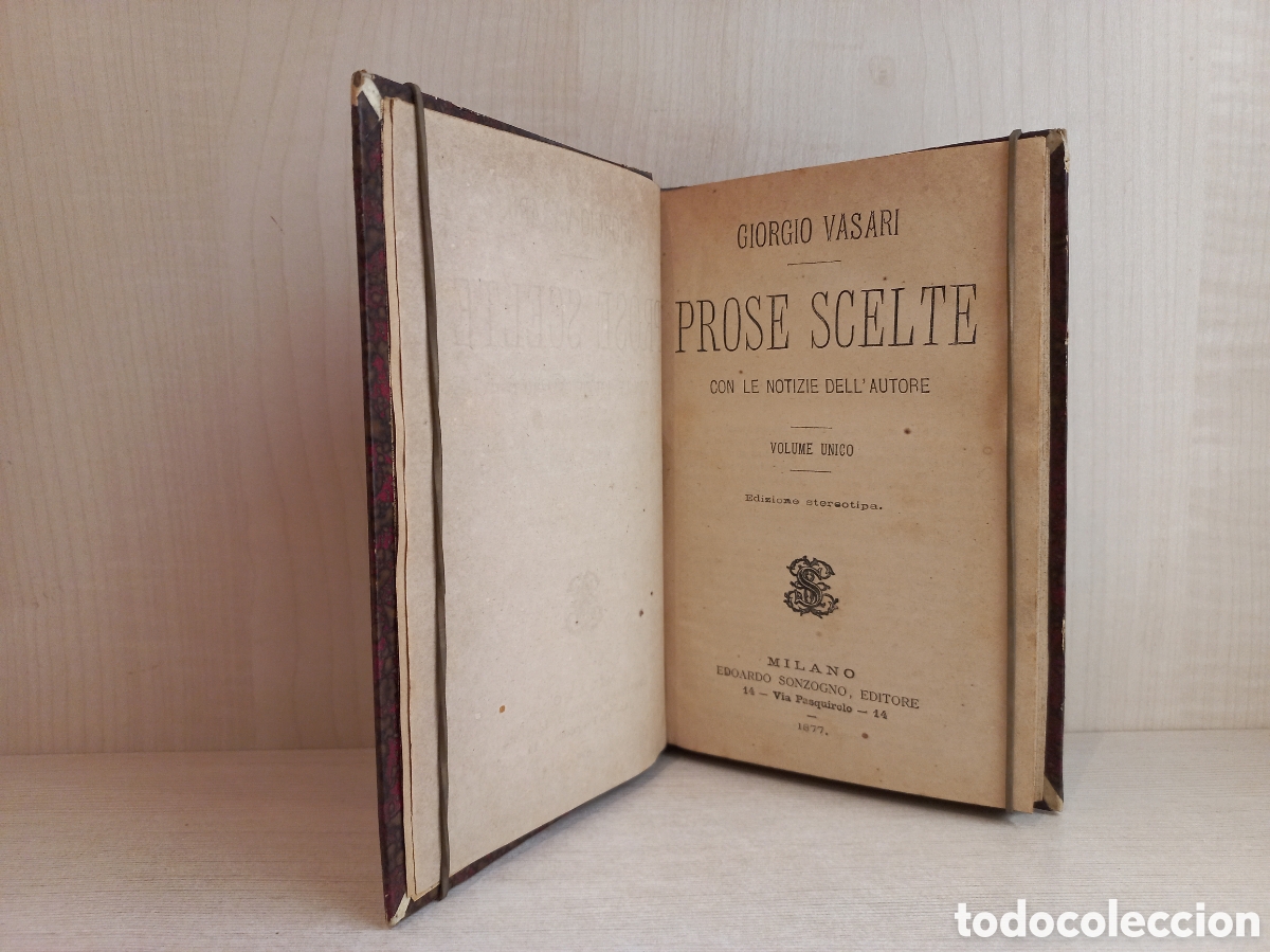 Libros antiguos: Prose Scelte. Giorgio Vasari. Edoardo Sonzogno, 1877. - Foto 5