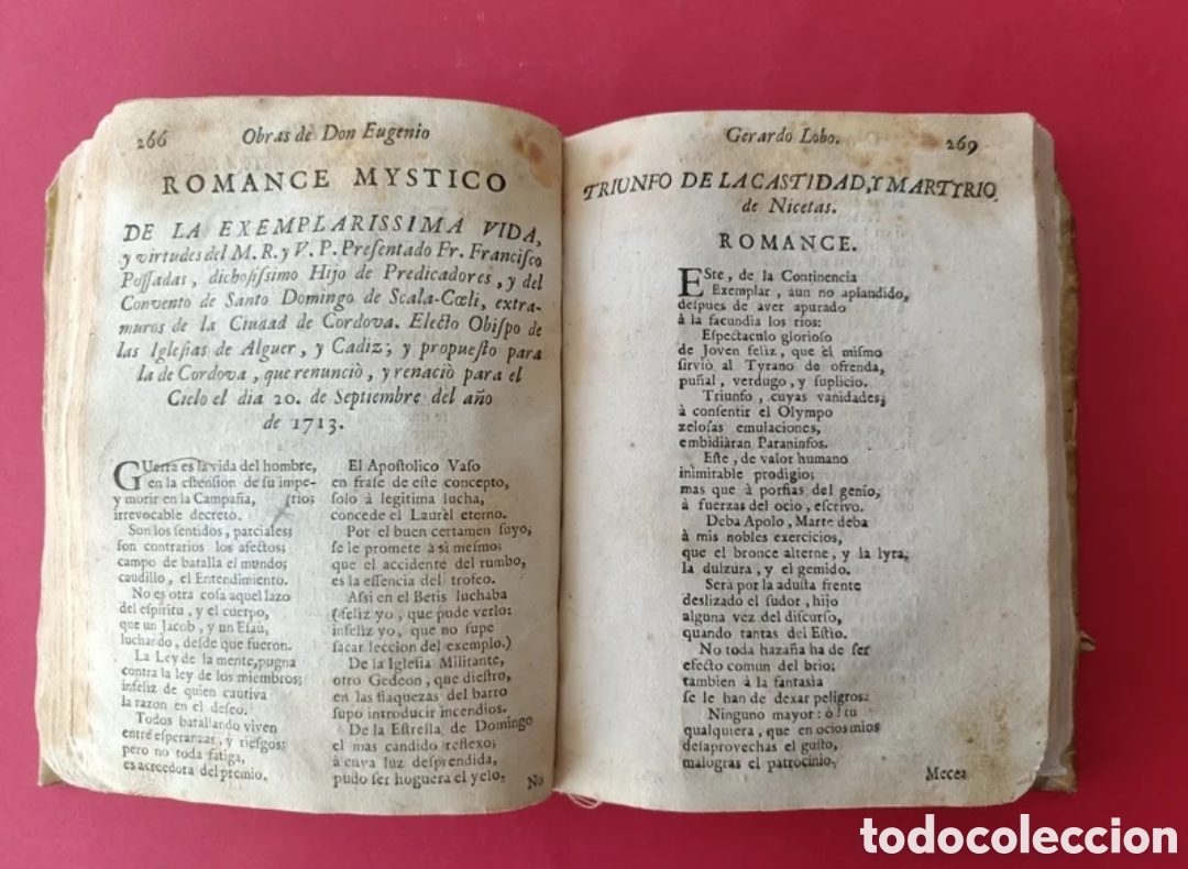 Libros antiguos: Libro de 1738 Obras Gerardo Lobo - Foto 8