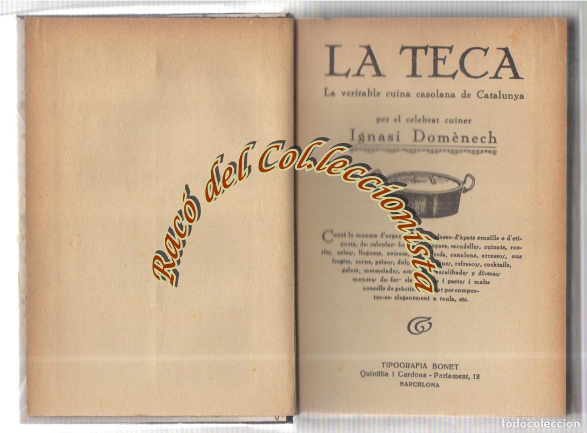 Libros antiguos: LA TECA, IGNASI DOMENECH, TIPOGRAFIA BONET, - Foto 2