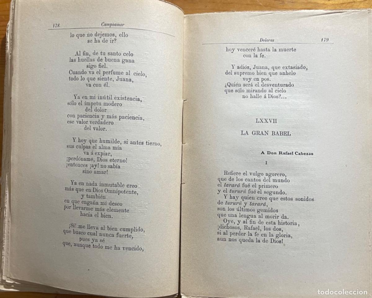 Libros antiguos: DOLORAS - CAMPOAMOR- EDICION COMPLETA - 1896 - Foto 8